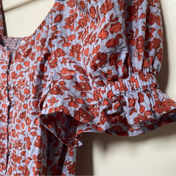 Madewell Kallie Button Front Smocked Top - Picture 8 of 10